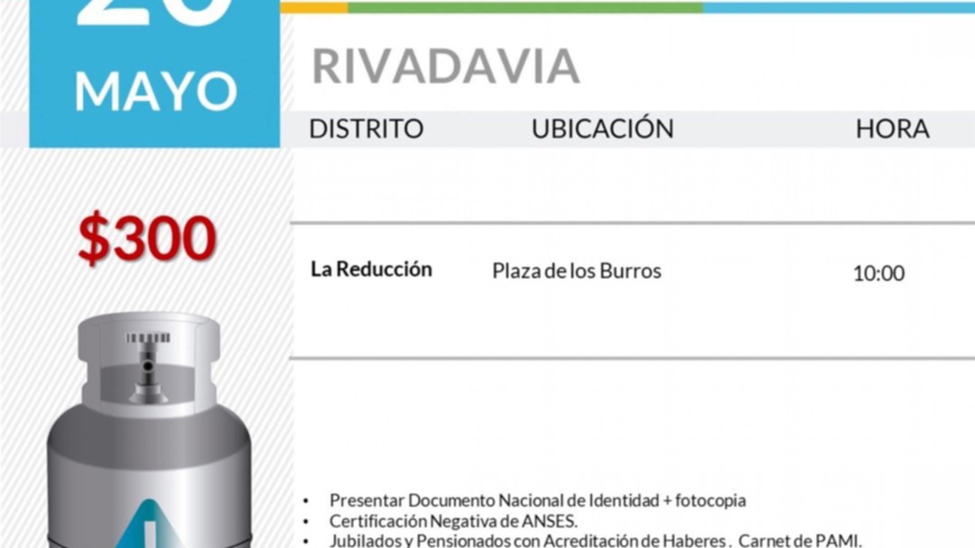 Mañana jueves estará en La Reducción la garrafa social